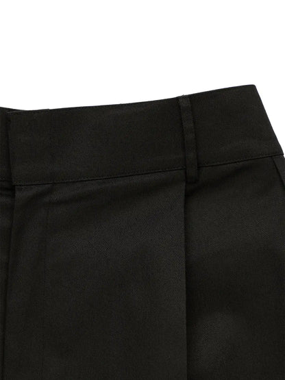 Aron - Structured Pleated Jorts - Black