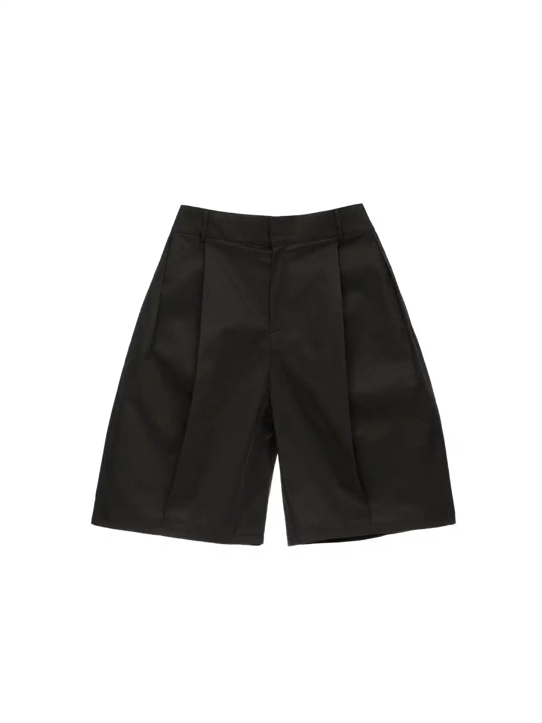 Aron - Structured Pleated Jorts - Black