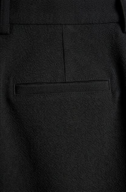 Amber - Straigt Leg Fluid Crepe Pants - Black